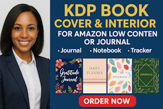 design kpd book cover, interior for amazon low content or journal, kpd template