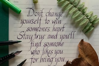 do calligraphy and elegant cursive handwriting for you