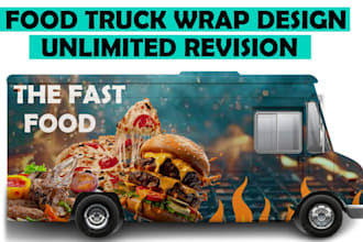 create food truck wrap design, food trailer wrap design