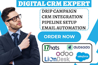 setup liondesk workflow 17hats automation dubsado salesforce odoo integration va