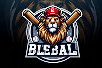do high quality lion baseball logo with t shirt concept