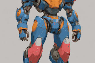 design robots of futuristic mecha for you