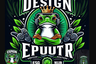 design esport pub t shirt frog logo with unlimited revisions