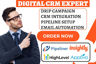 setup insightly apptivo workflow gohighlevel automation pipeliner integration