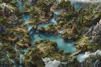 draw your map illustration vector art map fantasy map