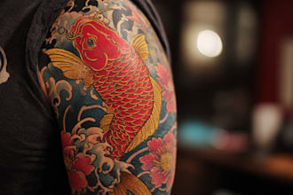 do awesome original japanese tattoo, irezumi tattoo design