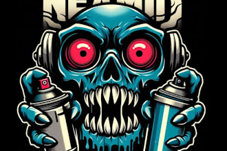 make skull spray paint monster graffiti character logo