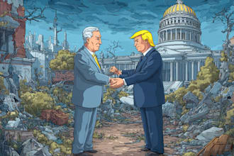 create a political or satirical cartoon