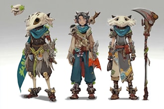 paint concept art and character sheets for you