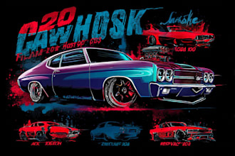 make automotive tshirt, car show design