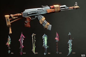 design stunning weapon concept art for games and projects