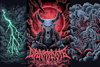 draw high detailed dark art illustration with horror shades
