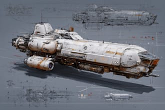 draw you sci fi and spaceship design