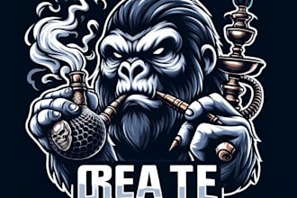create mascot skull hookah logo