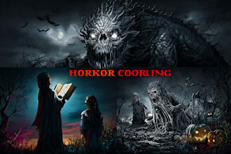 draw detailed dark, brutal, horror, and heavy metal art illustration