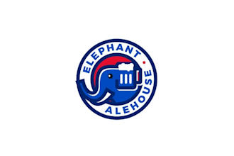 design monogram elephant alehouse logo