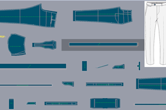 create garment patterns for jackets, pants, shirts, skirts