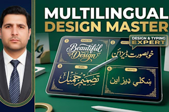 do professional urdu, arabic, english, and pashto graphic design and typing
