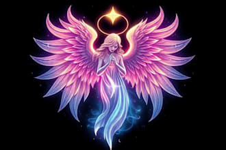 make amazing spotless fantasy angel logo design
