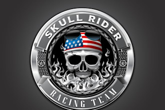 design custom skull, military and tactical badge logo