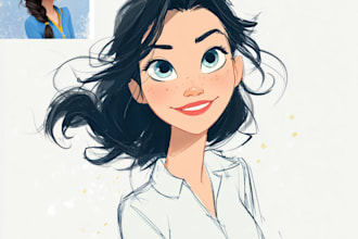 draw a custom disney cartoon portrait