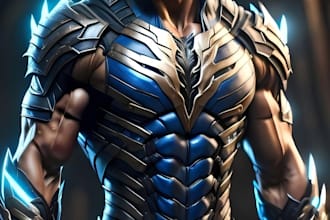 draw cartoon, anime, super hero portrait or concept art