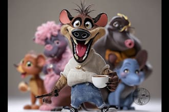 draw custom animal cartoon illustration
