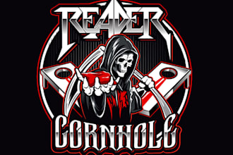 design modern cornhole, badminton, tournament, bowling logo
