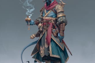 do dnd character art, illustration commission art