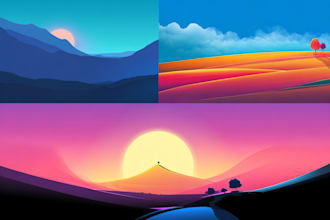 illustrate fantastic flat vector landscape illustration