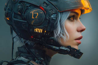 design stunning sci fi portrait art