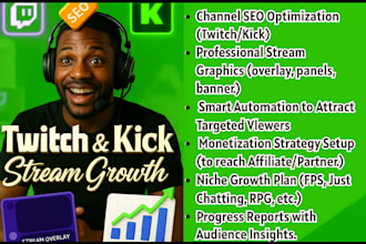 promote and set up your twitch and kick channel for real growth