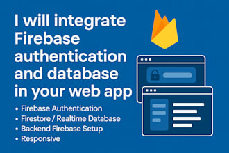 do firebase authentication, database, storage, firestore in app