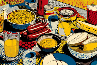 draw amazing food illustration roy lichtenstein style