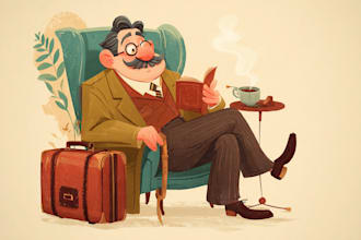 draw retro vintage illustration cartoon character