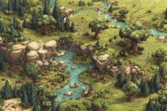 draw a custom fantasy map for fantasy