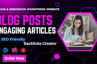 build blogging website, SEO, backlinks content writting