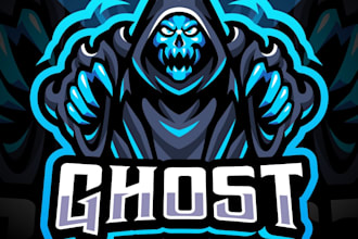 design eye catchy spooky ghost mascot logo with unlimited revisions