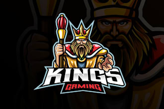 custom king logo design regal, strong and memorable