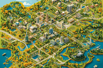 draw custom vector map infographic illustration
