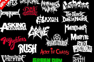 create attractive rock,metal,dj or music band logo design