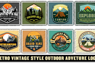 do retro vintage outdoor rustic adventure badge logo