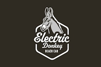 design memorable electric donkey beach car logo