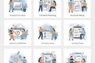 handle social media growth, content planning, and account setup