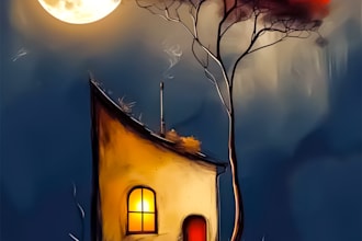 paint a digital abstract art illustration