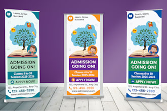 create modern eye catching roll up banners and print designs
