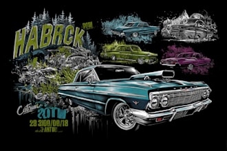 do amazing and dream car t shirt designs for you