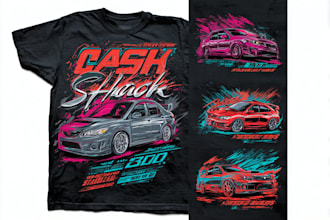 draw automotive car vector illustration for t shirt design, truck shirt