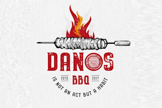 design motivation BBQ meat grill overs logo