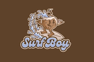 design vintage surf inspired clothing brand logo